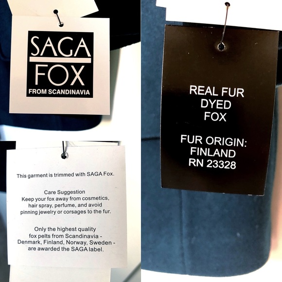 Trina Turk - Teal wool coat with fur trimmed hood - Picture 9 of 10